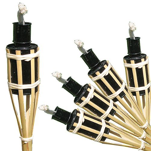 Gartenfackeln Natur- oder Mahagonifarben sowie Fackelöl , versch. Grössen und Mengen hillfield exklusiv (6er-Set Hell ca. 60 cm) - 3