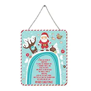 PAPER PLANE DESIGN Christmas Wooden Door Wall Hanging Ornaments (Multicolour)