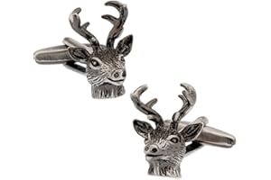 Vcufflinks Buck Cabeza de Ciervo Gemelos de Premium para Cazadores