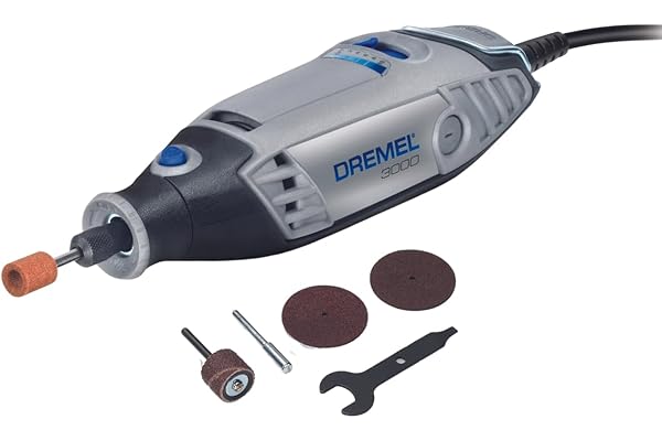 Dremel 3000 Herramienta rotativa 130 W, kit multiherramienta Amazon con 5 accesorios, velocidad variable 10 000-33 000 rpm