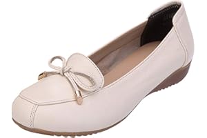 Jamron Femmes Cuir Véritable Chaussures de Confort Semelle Souple Ballerines Bas Talon Compensé Chaussons