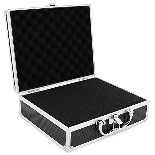 AR Carry Box® Kleine Alubox Alukoffer Aluminium Koffer Werkzeugkoffer leer 260x210x80mm Alu/Schwarz, 260x210x80mm Schwarz (Rasterschaum) - 3