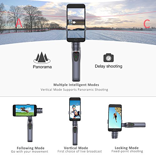 Goolsky JJ-1S Bastone Selfie bastone stabilizzatore palmare Brushless a 2 assi per Smartphone Festival Gift