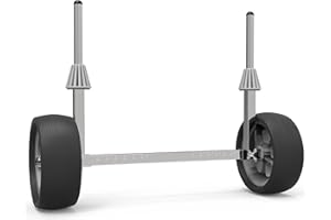 ILOKNZI Chariot de kayak amovible rapide en acier inoxydable avec roues sans plaque - Chariot à canoë réglable en largeur - Convient pour kayaks et canoës avec trous de fixation.