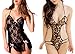 Special Offer- Bomshel Women Black and Tiger Print Nightwear Lingerie Pack of 2 RS.399.00