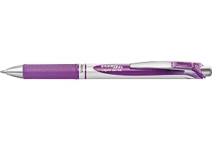 Pentel BL77-VO EnerGel żelowy długopis atramentowy z mechanizmem naciskowym, średnica kulki 0,7 mm = grubość linii 0,35 mm, do wielokrotnego napełniania, 1 sztuka, fioletowy