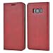 Produktbild Mulbess (Slim Style) Premium Handy Schutzhülle Ledertasche im Kartenfach für Samsung Galaxy S8 Tasche Hülle Leder Etui Schale,Rot