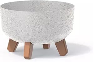 Prosperplast Macetero Color Blanco Roto, con Patas Desmontables, Redondo, colección Gracia de 23,5 x 23,5 x 15,5 cm, Capacidad de 3,8 L.