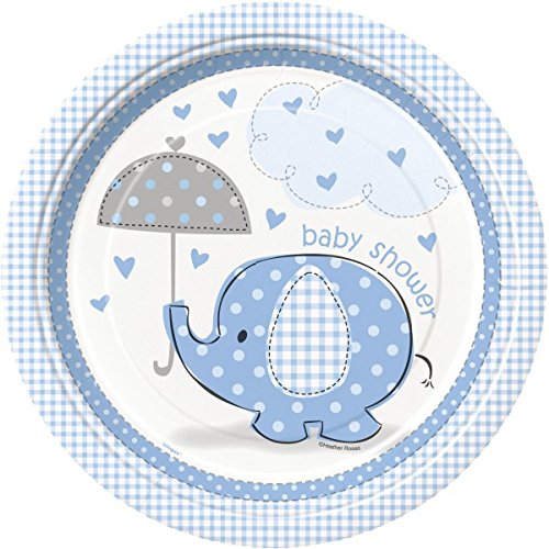 48 Teile Baby Shower Deko Set Blauer Elefant 16 Personen - 2