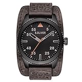 s.Oliver Herren-Armbanduhr Analog Quarz Leder SO-15152-LQR