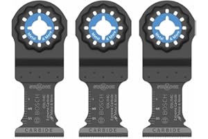 BOSCH Starlock OSL114C-3 Lot de 3 lames de coupe plongeantes oscillantes en métal et carbure pour couper des barres de fer, du métal, du bois avec clous, cloison sèche et carrelage 3,8 cm