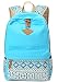 Produktbild Panegy Damen Mädchen Mode Design Drucken Punkt Canvas Schulrucksack Laptop Reisen Rucksack für Freizeit Camping Picknick Außflug Sports Backpack - Himmelblau
