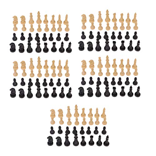 Preisvergleich Produktbild Hellery 160er-Set Kunststoff Schachfiguren Ersatz Figuren Zubehör für Schachspiel