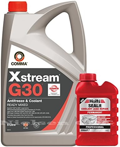 Comma Xstream G30 Ready Mixed Antifreeze Coolant 5L &amp; Holts SealIt