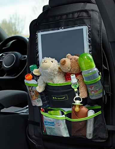 Premium Rücksitz-Tasche | Kinderwagen-Organizer | Autositz-Tasche | Tretmatte | Rückenlehnenschoner | Rücksitzorganizer mit Tablet-Fach – neues Modell - 2