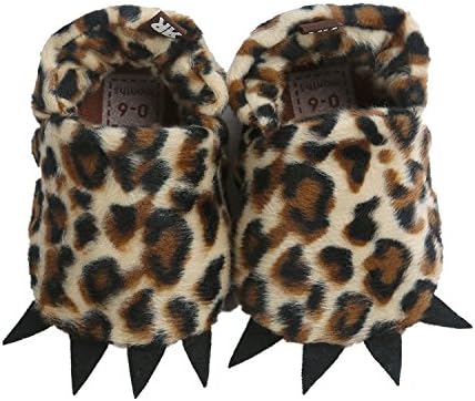 Aozen Baby Boys Girls Bear Paw Animal Slipper Boots Toddler Infant Crib Shoes First Walking Prewalker Shoes WD28-Leopard-M