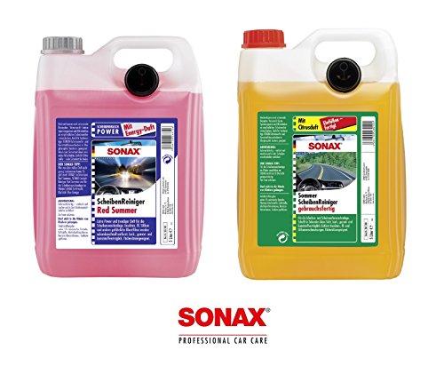 Preisvergleich Produktbild PRAKTISCHES SET! 5 L SONAX Sommer ScheibenReiniger Citrus 260500 + 5 L Sommer Scheiben Reiniger Red Summer 266500 gebrauchsfertig