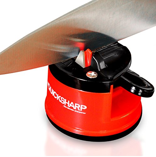 Messerschärfer von QUICKSHARP® Messerschleifer [Knife Sharpener] Professionelle Ergebnisse leicht gemacht mit nur einer Hand (Rot) - 7