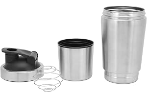 Protein Blandar Shaker Cup med Skala, 304 Rostfritt Stål, Icke-halkdesign, Lätt Att Rengöra, 591 Ml, för Gym, Utomhus, Resor