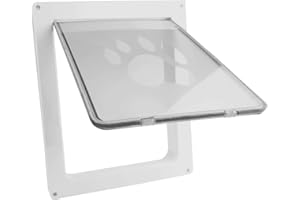Chrees Dog Door Heavy Duty Thickened Widen Safety Strong and Durable Pet Flap Door for Interior Exterior Wall (White)