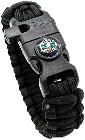 Freerose Shop Survival Bracelet, 1 Pack Paracord Survival Bracelets, Compass, Fire Starter, Whistle &amp; Emergency Knife, Hiking Camping Gear