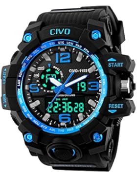 CIVO Männer Jungen Analog Digital Armbanduhr Sportuhr Casual Wasserdichte Militär Uhr Dual Zifferblatt Großes...