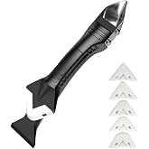 Silicone Applicator Tool Kit, Removes Silicone Gaskets, Mass Remover, Silicone Scraper for Tile Joints, with 5 Interchangeabl