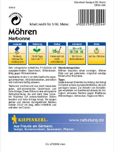 Möhren Narbonne Saatband - 2