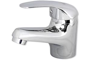 VETRINE IN RETE Vetrineinrete® Rubinetto per lavabo miscelatore monoleva regolabile acqua calda e fredda monocomando lavandino monoforo da bagno in ottone cromato 52927 F3