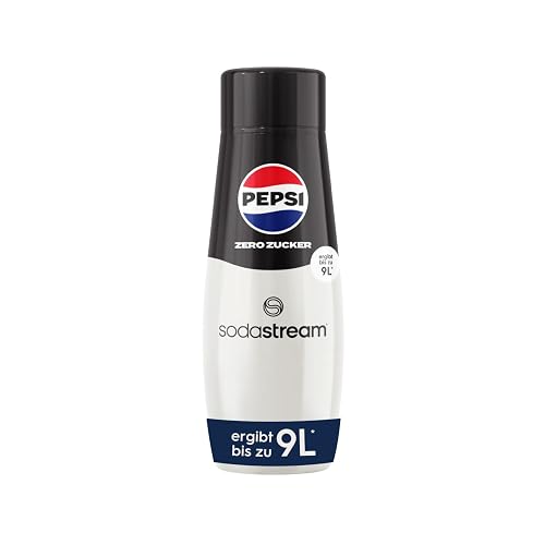 SodaStream Pepsi Zero Sugar Syrup, 1 x Bottle Makes 9 Litres of Prepared Drink, Prepared in Seconds and Always Fresh, Cola Free 440 ml, Pack of 1