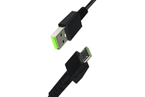 Aiivioll Kabel do ładowania USB do myszy bezprzewodowej 1,8 m do Razer Viper Ultimate, Basilisk Ultimate, Viper V2 Pro, Naga Pro, z nylonowym plecionym kablem, trwałość i szybkie ładowanie (czarny)