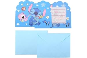 BESTZY S-titch Invitations Cards,30PCS S-titch Kids' Party Invitations and Envelopes Birthday Invites Party Invites Kids Theme Party Invitations Birthday Cards Birthday Party Supplies for Children Birthday P