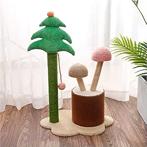 Pets Empire Cat Scratcher Tree - Cat Scratching Post with Sisal Rope, Cat Mushroom Scratching Post for Kittens, Claw Scratcher with Interactive Dangling Ball Size -48 * 35 * 75 cm