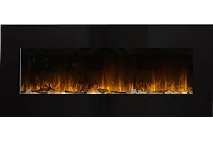 CHEMIN'ARTE Chemin’Arte - Cheminée Électrique Murale Volcano XXL Color Style - Noire - Conçue en France - Garantie 2 Ans