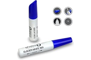 SD COLORS GLACIER WHITE 369 - Kit de reparación de bolígrafo de pintura de retoque (12 ml, 12 ml), color blanco