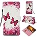 Produktbild Shinyzone Flip Brieftasche Hülle für Xiaomi Pocophone F1,Magenta Schmetterling 3D Bunt Gemälde 2 in 1 Buchstil Ledertasche mit Kartenfach und Magnetverschluss Standfunktion Handyhülle für Xiaomi Pocophone F1