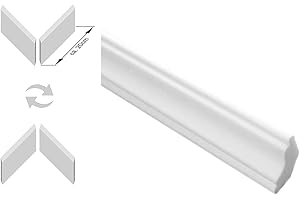 MARBET DESIGN molduras decorativas paquete E-23-NK | incl. esquinas prefabricadas | ligero y estable | espuma de poliestireno extruido | de estuco | blanco moderno | XPS | 22 x 22 mm | 20 metros + 4 esquinas
