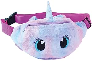 dressfan Riñonera Unicornio Riñonera Niños Linda Bolso de la Honda Bolso de Pecho Ligera Felpa Bolsillos con Cierre Cremallera Niñas Mujeres