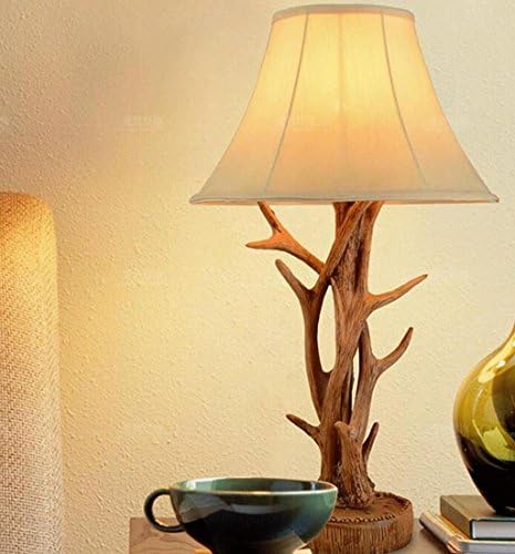 Desk Lamps American rustic antler table lamp, European style living room desk lamp, study bedroom bedside lamp desktop table lamp
