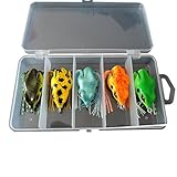 5 Piezas 3D Grande Rana señuelo de Pesca de crankbait Ganchos bajo Cebo Herramienta de...