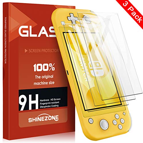 Preisvergleich Produktbild SHINEZONE Panzerglas Schutzfolie für Nintendo Switch Lite, (3 Stück) Ultra Dünn, Vollbild-Abdeckung, [9H] Härte, Anti-Kratzen, Nintendo Switch Lite Schutzfolie HD Ultra Klar Blasenfrei