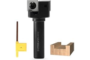 Trvoxviq 2 Flöten Planfräser 12mm Schaft 25.4mm Schnittdurchmesser Hobelfräser mit Wendeplatten Planfräser für Oberfräse Spoilboard Surfacing Router Bit Foreward CNC Fräser für holz Abflachfräser