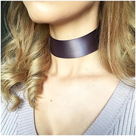 SILVER OR Charcoal GREY SATIN Silk THICK RIBBON CHOKER