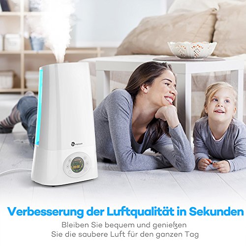 Luftbefeuchter TaoTronics Ultraschall 5L, LED-Anzeige, Verstellbare Sprühung, 360 Grad drehbare Düse, Zeitschaltuhr - 5