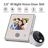 Judas de porte, visionneuse vidéo numérique, 7,1 cm, caméra de porte, caméra de porte, sonnette vidéo Wifi, grand angle de 120°, vision nocturne pour la maison, le bureau, l'hôtel