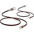 WOWLED 2 Pack High-end Pure Copper HIFI OFC Speaker Wire Cable with Banana Plug, 2m Gold-Plated Banana Tip Plugs Male to Male 600 Strand 14 AWG for Audio Speaker HIFI System (2m / 6.56FT)