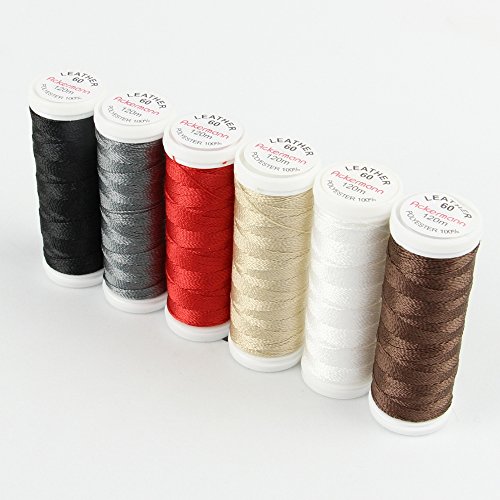 ACKERMANN® Leather Nähgarnset Farben Mix Stärke 60, 6x 120m, Garn für Leder, Markengarn - 3