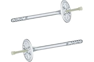 WKRET MET LTX Lot de 200 chevilles à disque, diamètre 10 x 70 mm, chevilles isolantes, WDVS, polystyrène, reste