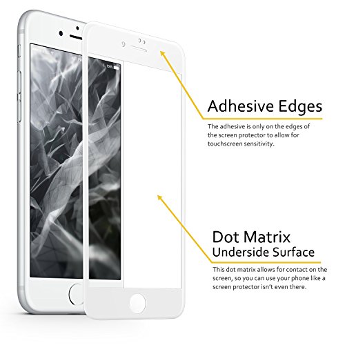 SENDIS Protector de Pantalla para iPhone 7 Cobertura Completa  Cristal Templado  color blanco