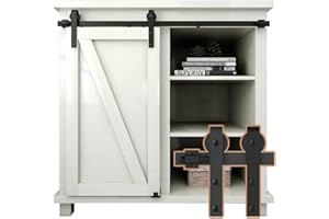 ETIASQSA 106.5cm/3.5FT Super Mini Sliding Barn Door Cabinet Hardware Kit for Single Door TV Stands Small Cabinets, J-Shaped Hanger